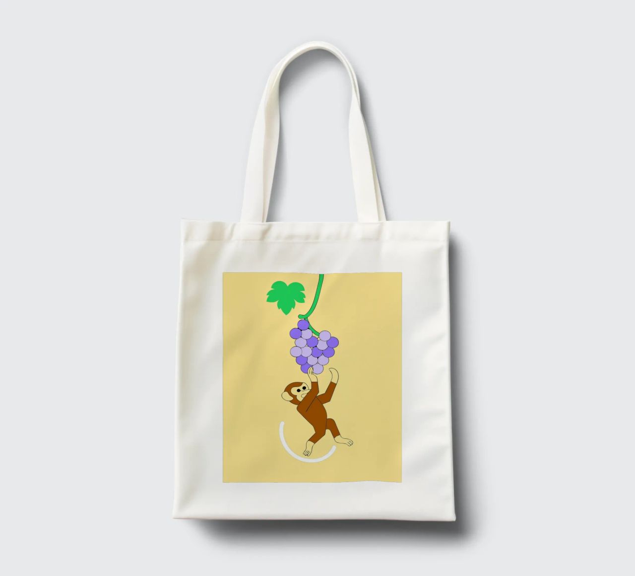 Scimmia e uva borsa in juta da OUR SHOP