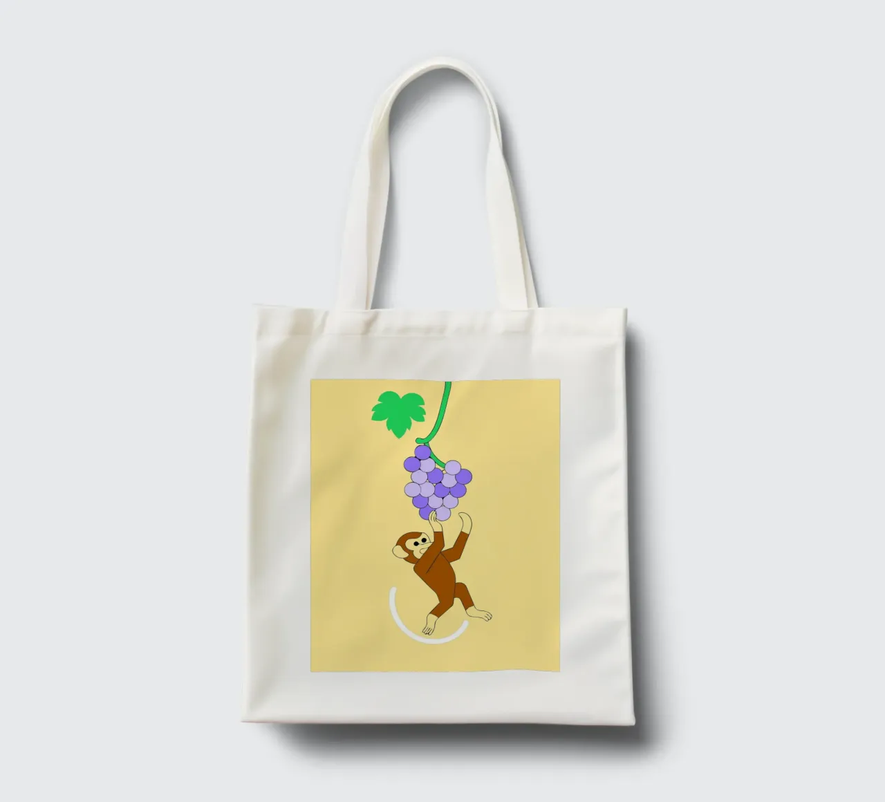 Scimmia e uva borsa in juta da OUR SHOP