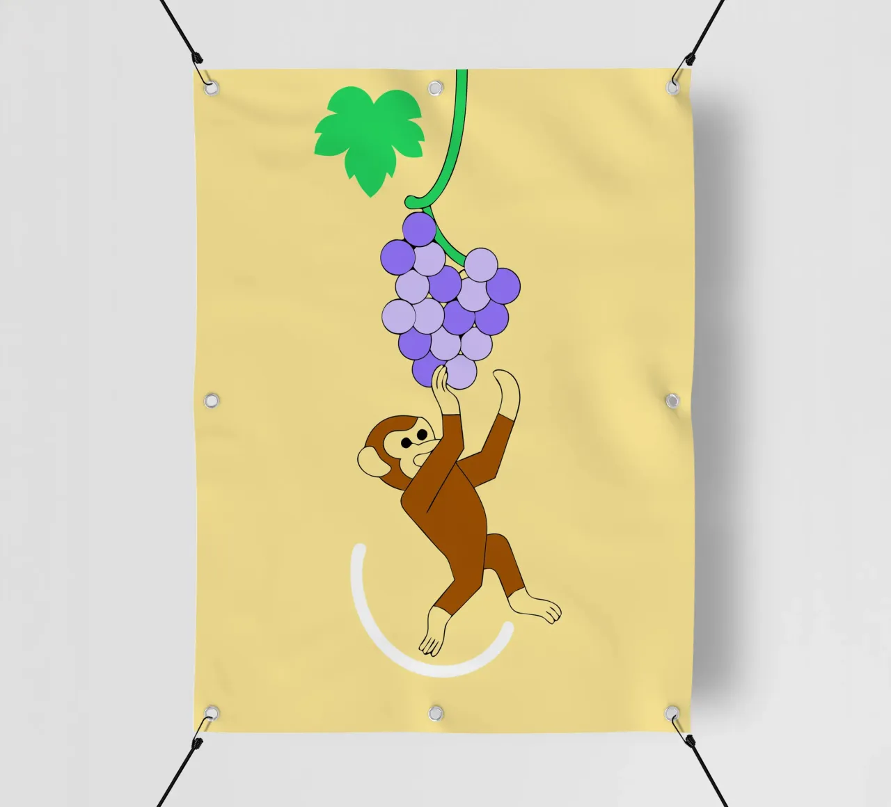 Scimmia e uva telo in pvc da OUR SHOP