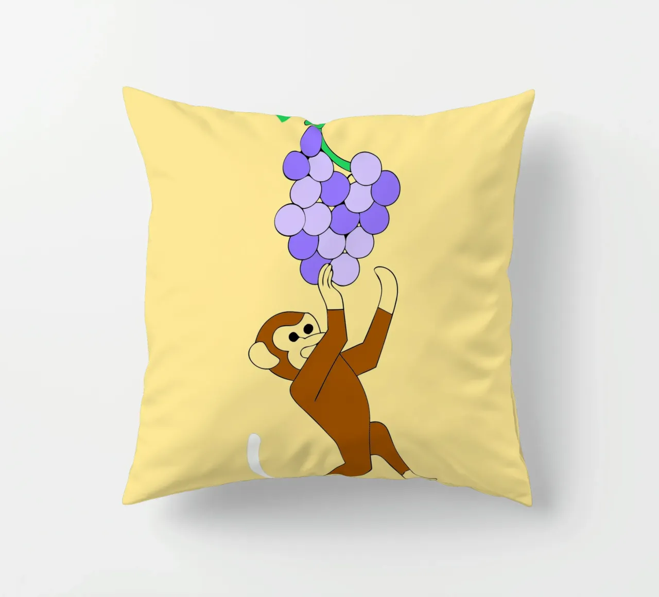 Affe und Weintrauben Kissen von OUR SHOP
