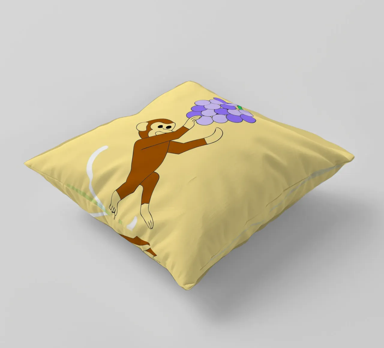 Affe und Weintrauben Kissen von OUR SHOP