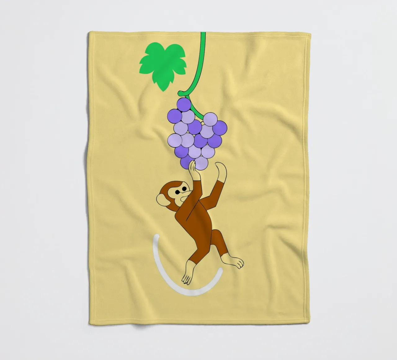 Affe und Weintrauben Fleecedecke von OUR SHOP