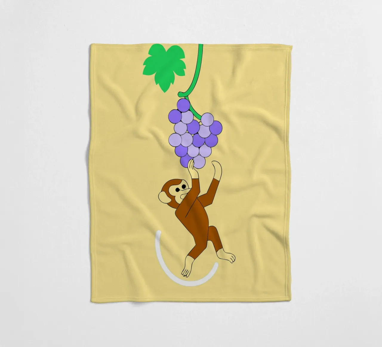 Affe und Weintrauben Fleecedecke von OUR SHOP