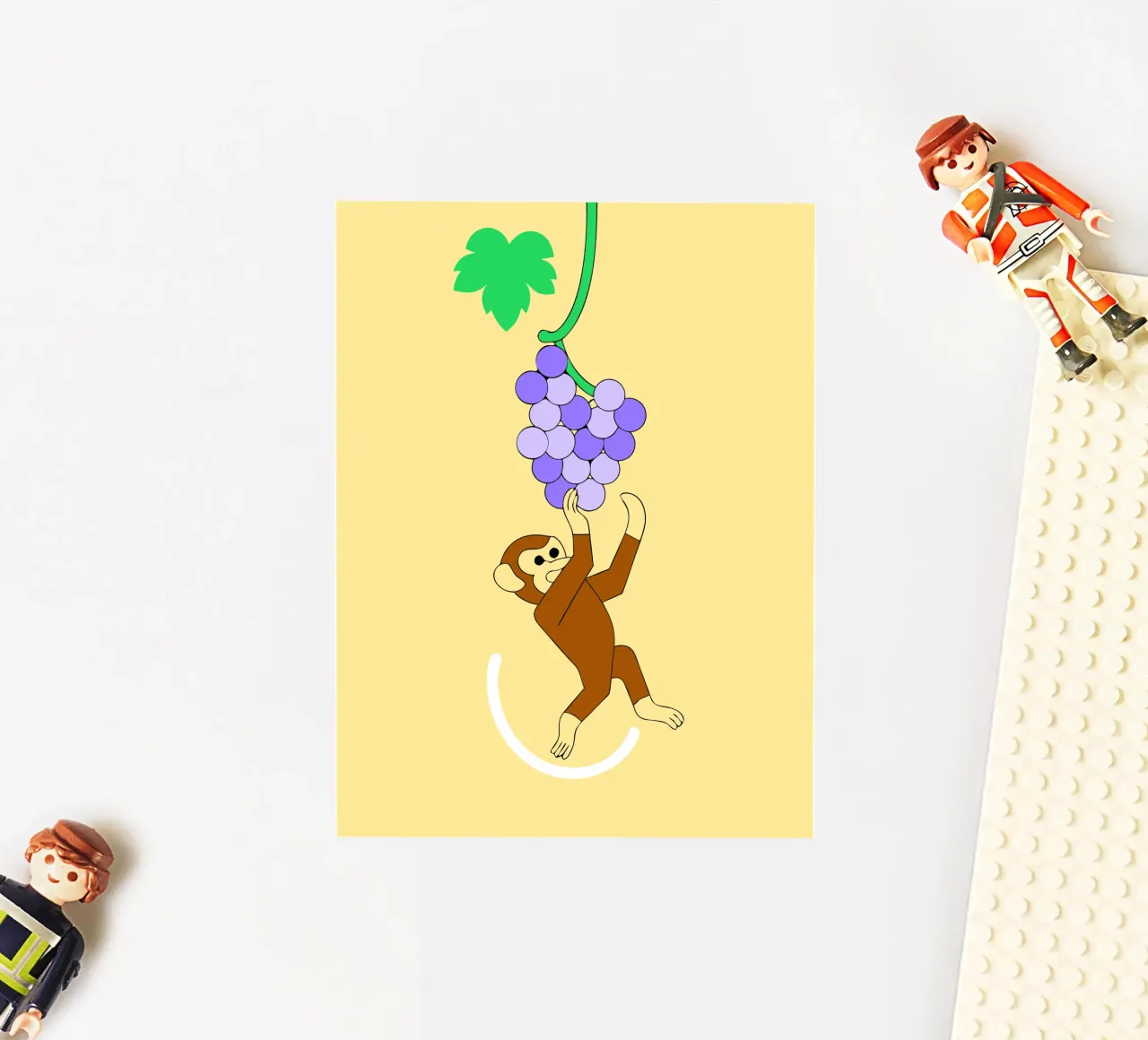 Scimmia e uva adesivo da OUR SHOP