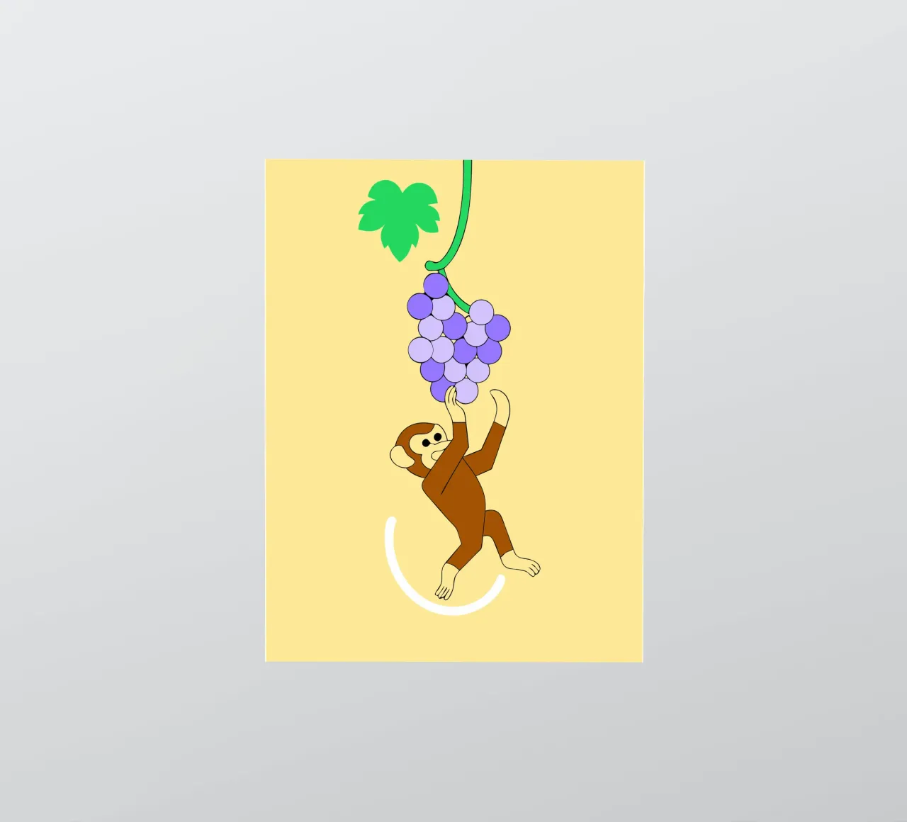 Scimmia e uva adesivo da OUR SHOP