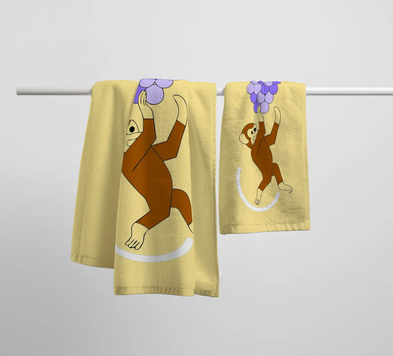 Scimmia e uva asciugamano da bagno da OUR SHOP