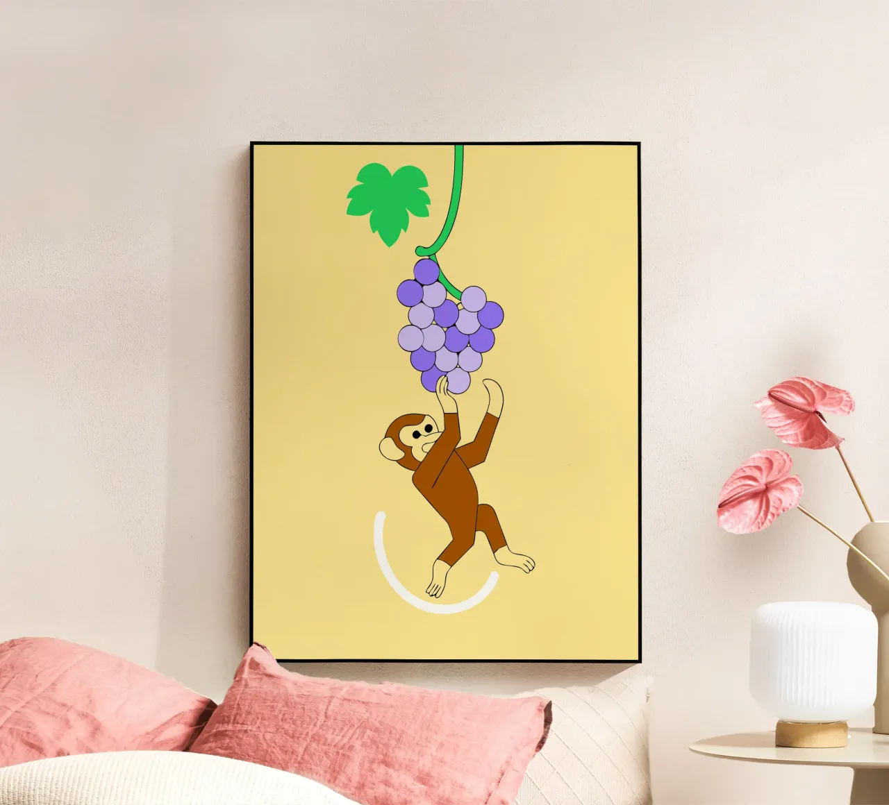 Singe et raisins plexiglas de OUR SHOP