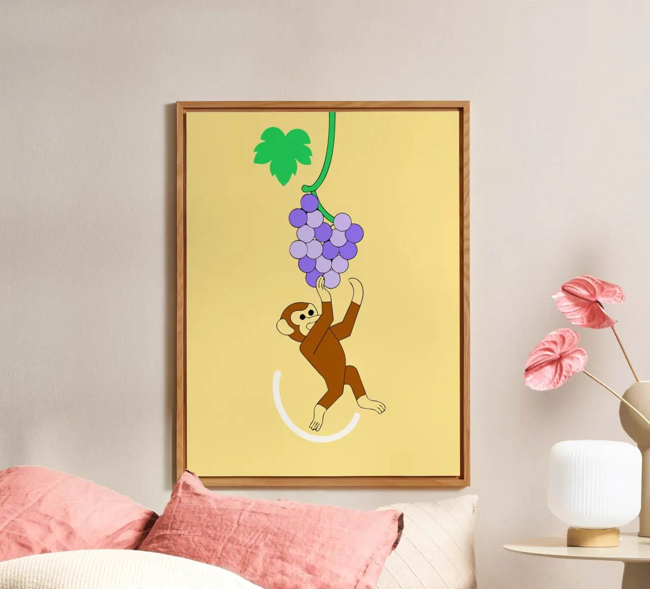 Scimmia e uva alluminio dibond da OUR SHOP