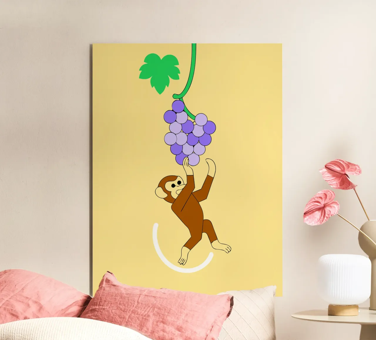 Scimmia e uva alluminio dibond da OUR SHOP