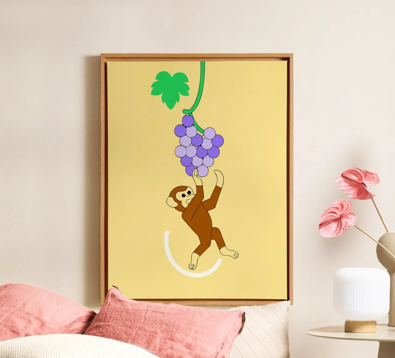 Scimmia e uva tela da OUR SHOP