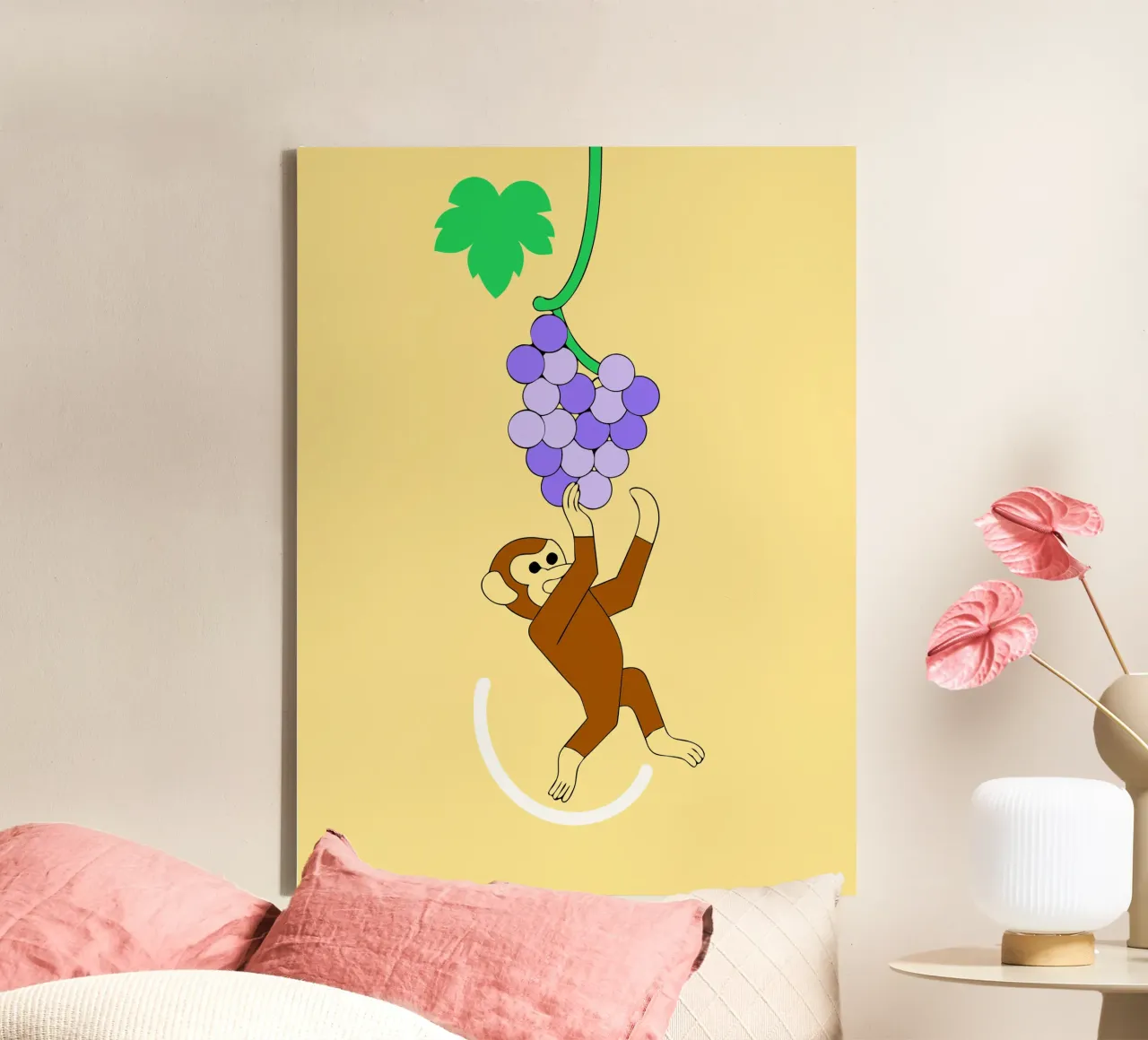 Scimmia e uva tela da OUR SHOP