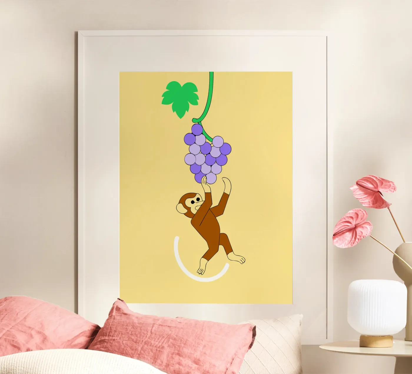 Monkey and Grapes poster van OUR SHOP