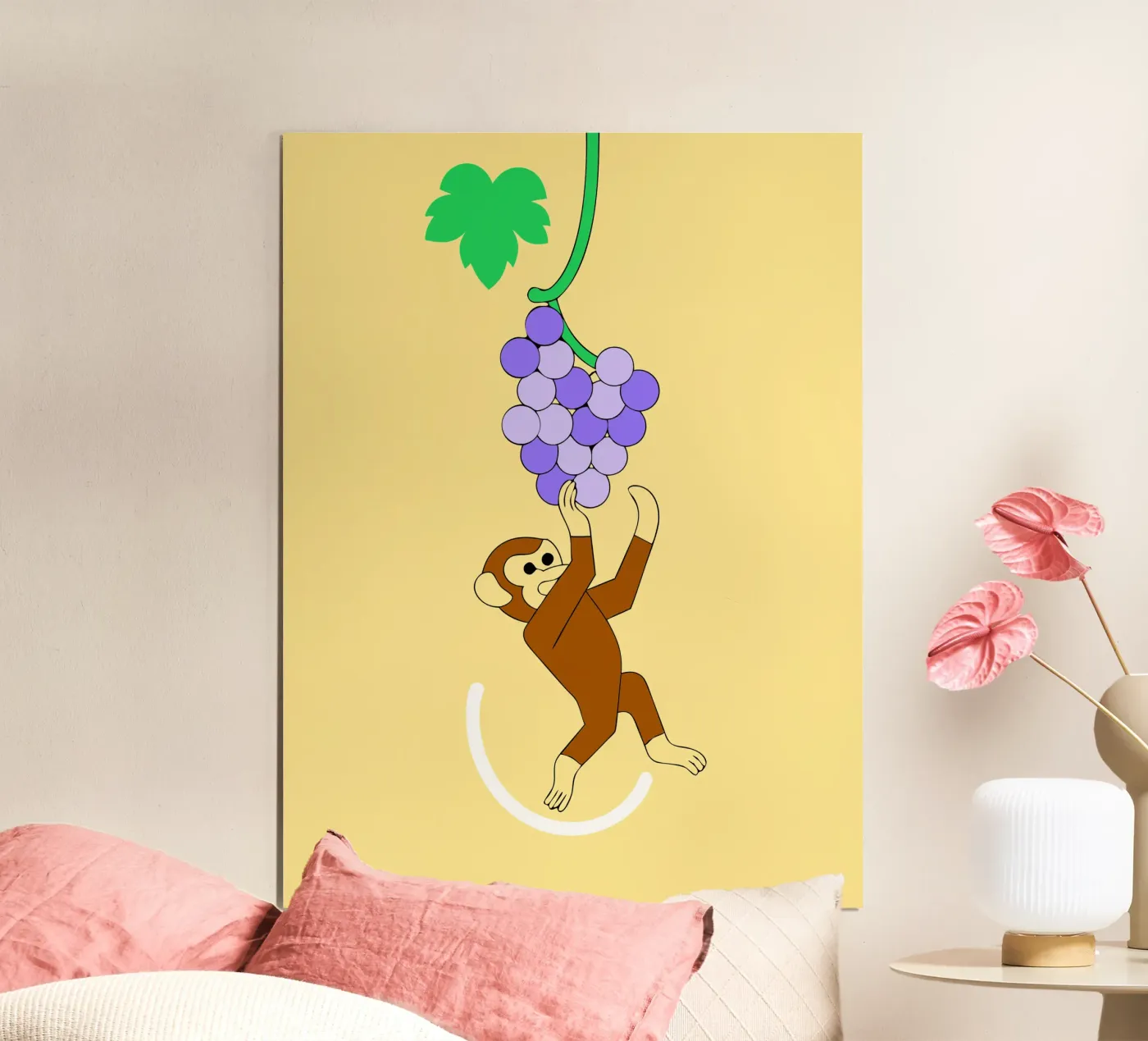 Monkey and Grapes poster van OUR SHOP