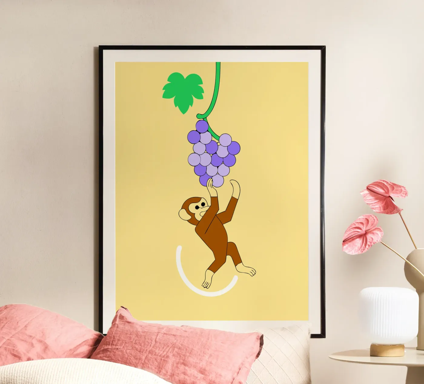 Monkey and Grapes poster van OUR SHOP