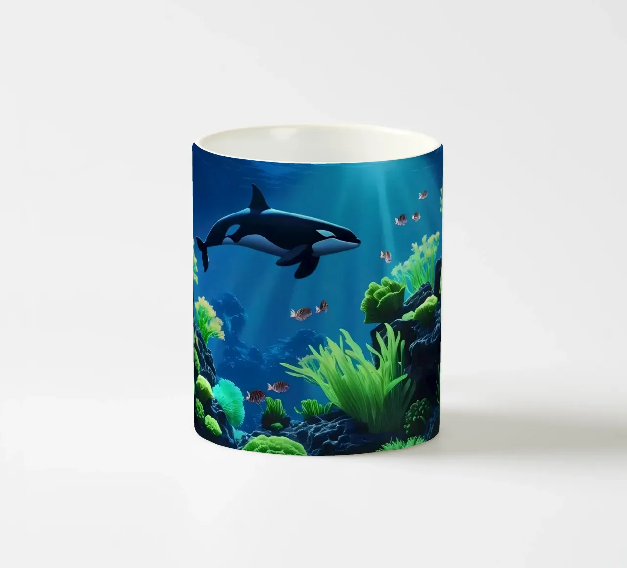 Moonshadow Rise ✦ Orca nel giardino di mezzanotte tazza in ceramica da lumaquastudio