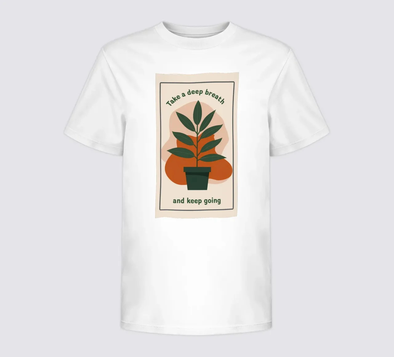 Deep Breath and Keep Going Botanical Art Print kids t-shirt by inspirational quote