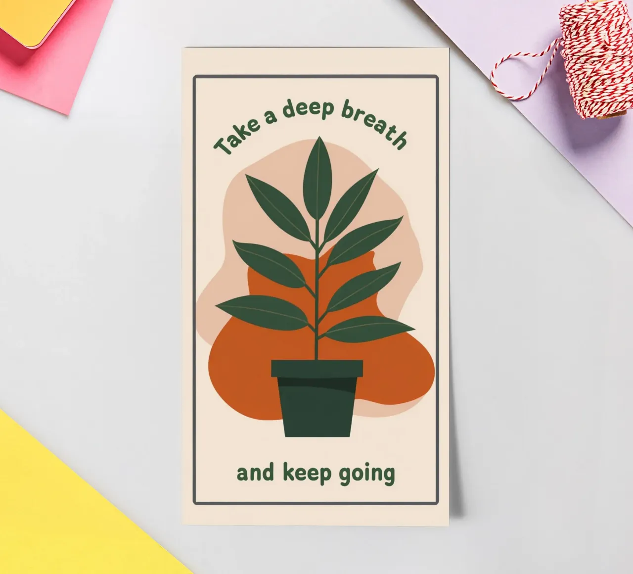 Deep Breath and Keep Going Botanical Art Print sticker sheet by inspirational quote