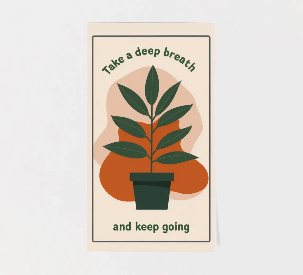 Deep Breath and Keep Going Botanical Art Print sticker sheet by inspirational quote