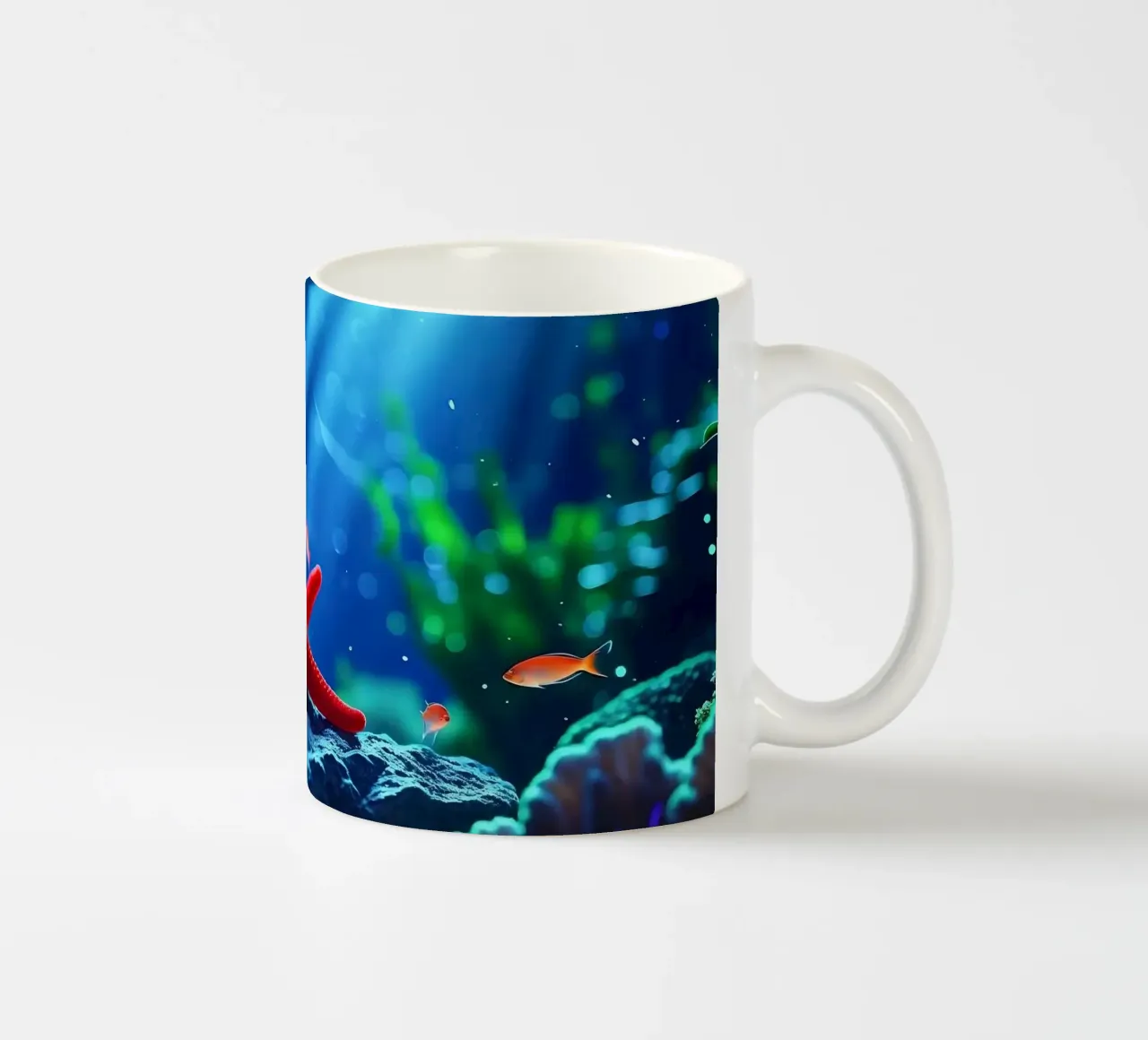 Glow Rest ✦ Roter Seestern unter der Oberfläche (1) Keramik Tasse von lumaquastudio