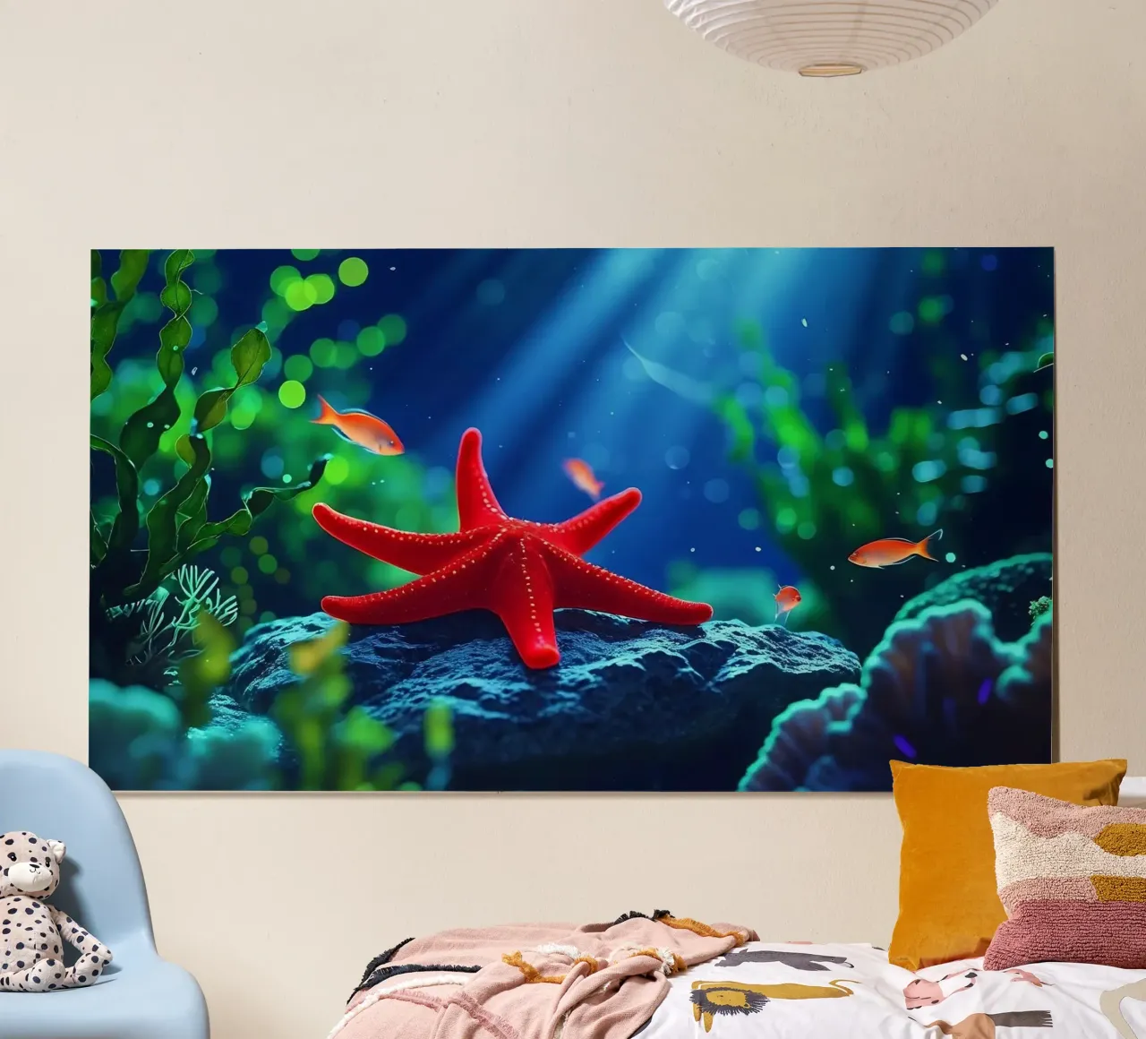 Glow Rest ✦ Red Starfish Beneath the Surface (1) hahnemühle by LUMAQUA ✦ STUDIO