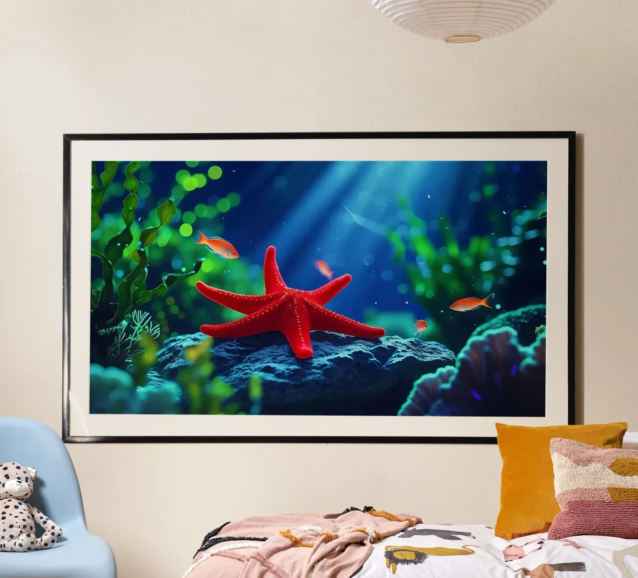 Glow Rest ✦ Red Starfish Beneath the Surface (1) hahnemühle by LUMAQUA ✦ STUDIO