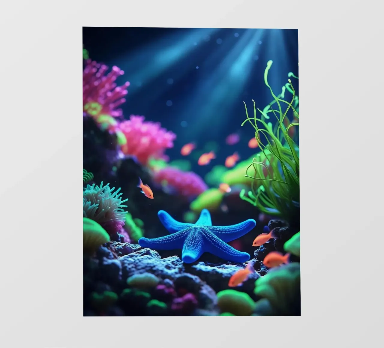 Deep Calm ✦ Stella marina blu in Neon Reef telo in pvc da lumaquastudio