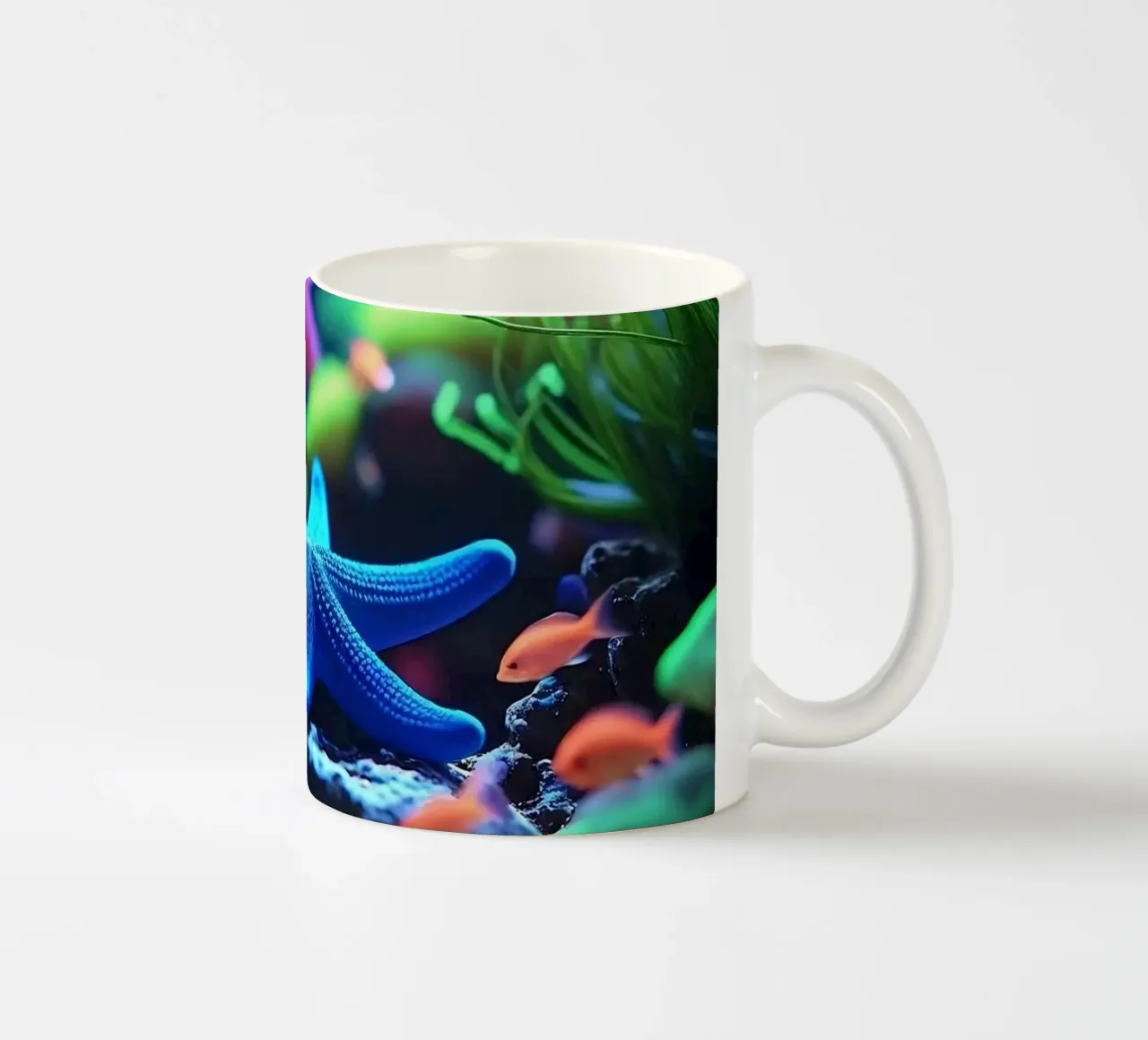 Deep Calm ✦ Stella marina blu in Neon Reef tazza in ceramica da lumaquastudio