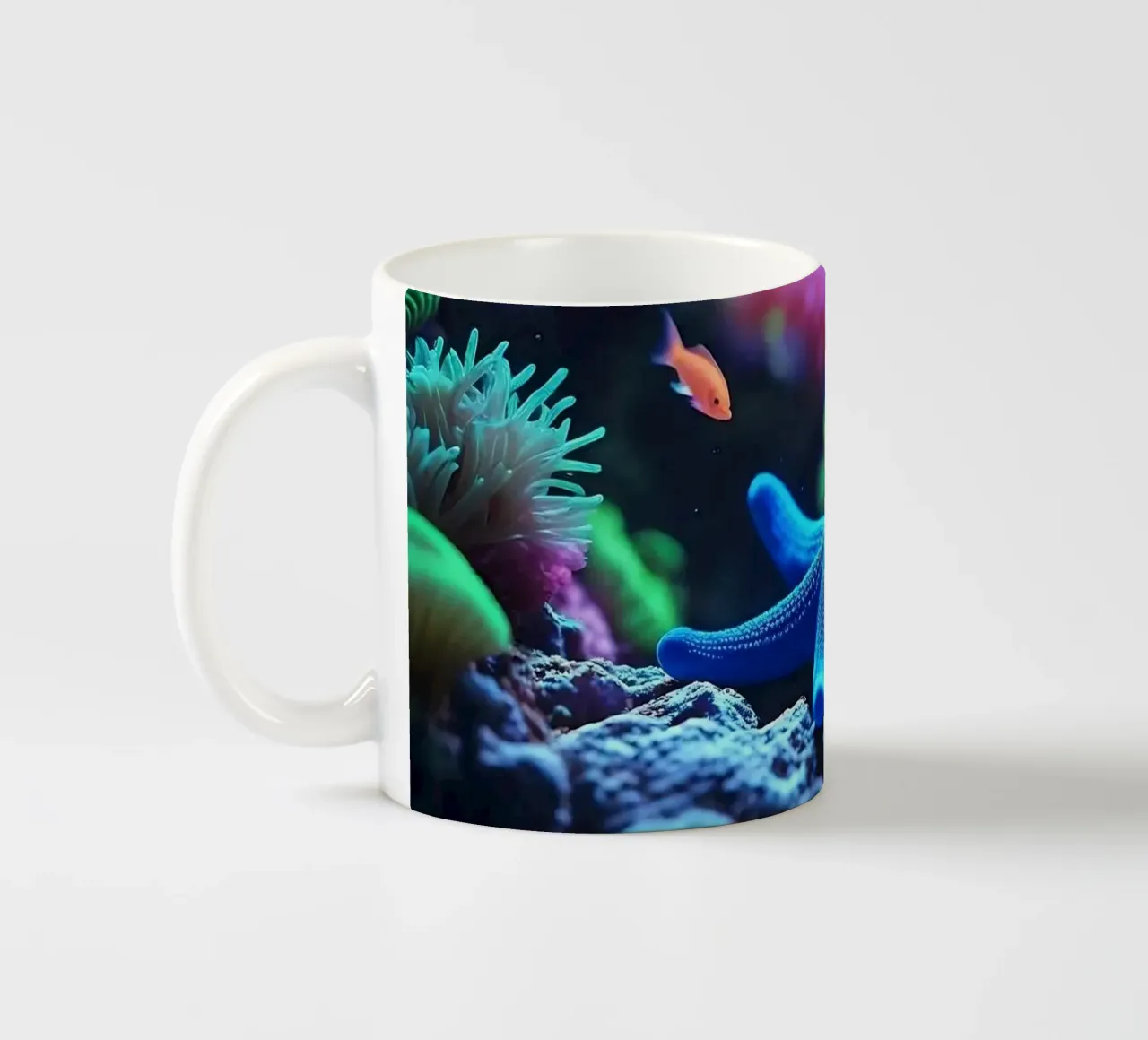 Deep Calm ✦ Stella marina blu in Neon Reef tazza in ceramica da lumaquastudio