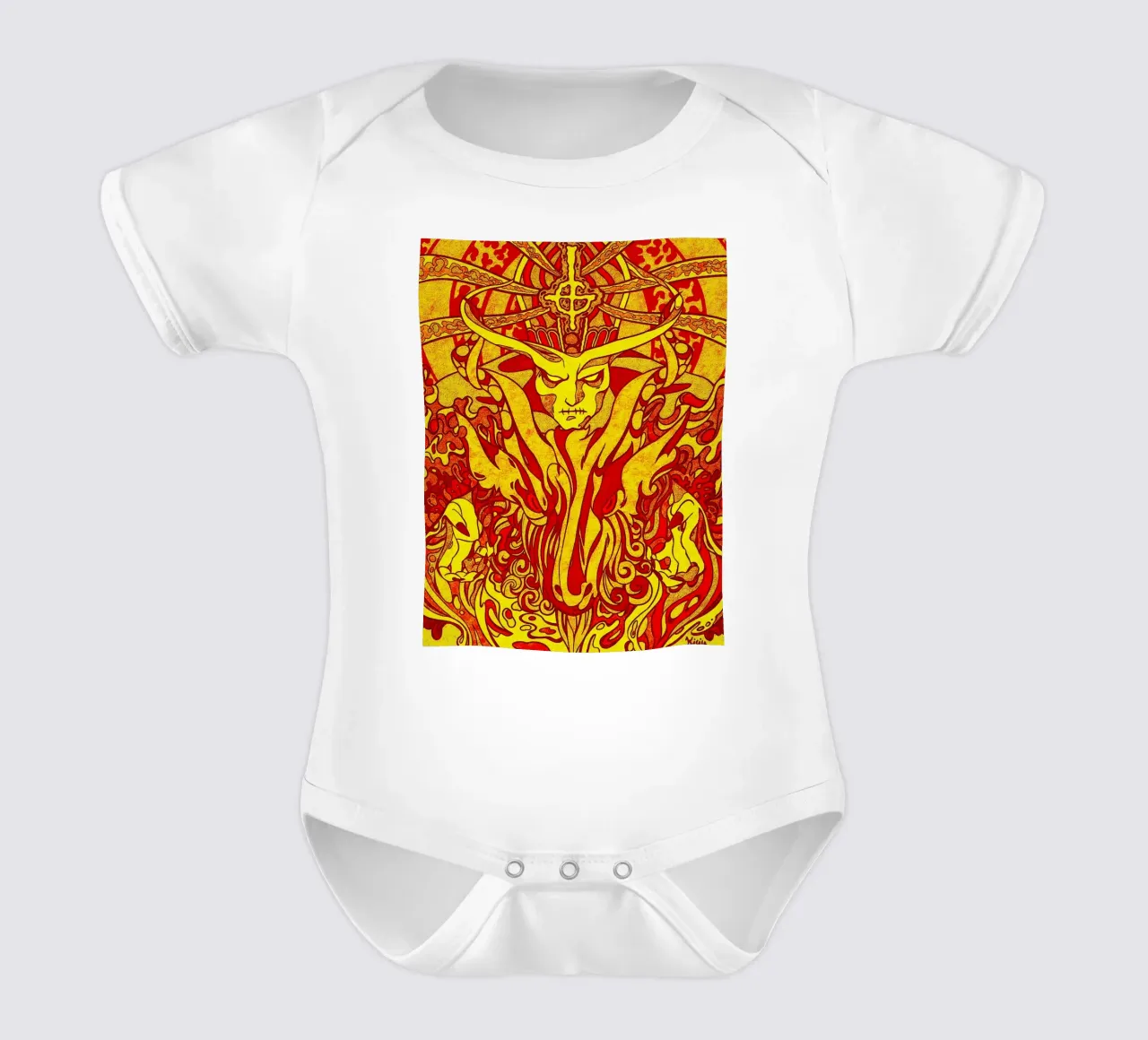 Ghost Band Art short-sleeve baby romper by vanhesling