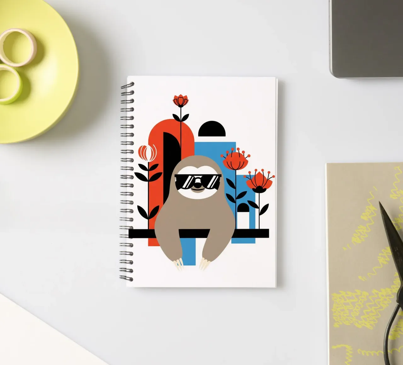 Sloth: Too Cool To Hurry spiral notebook by Zen Design