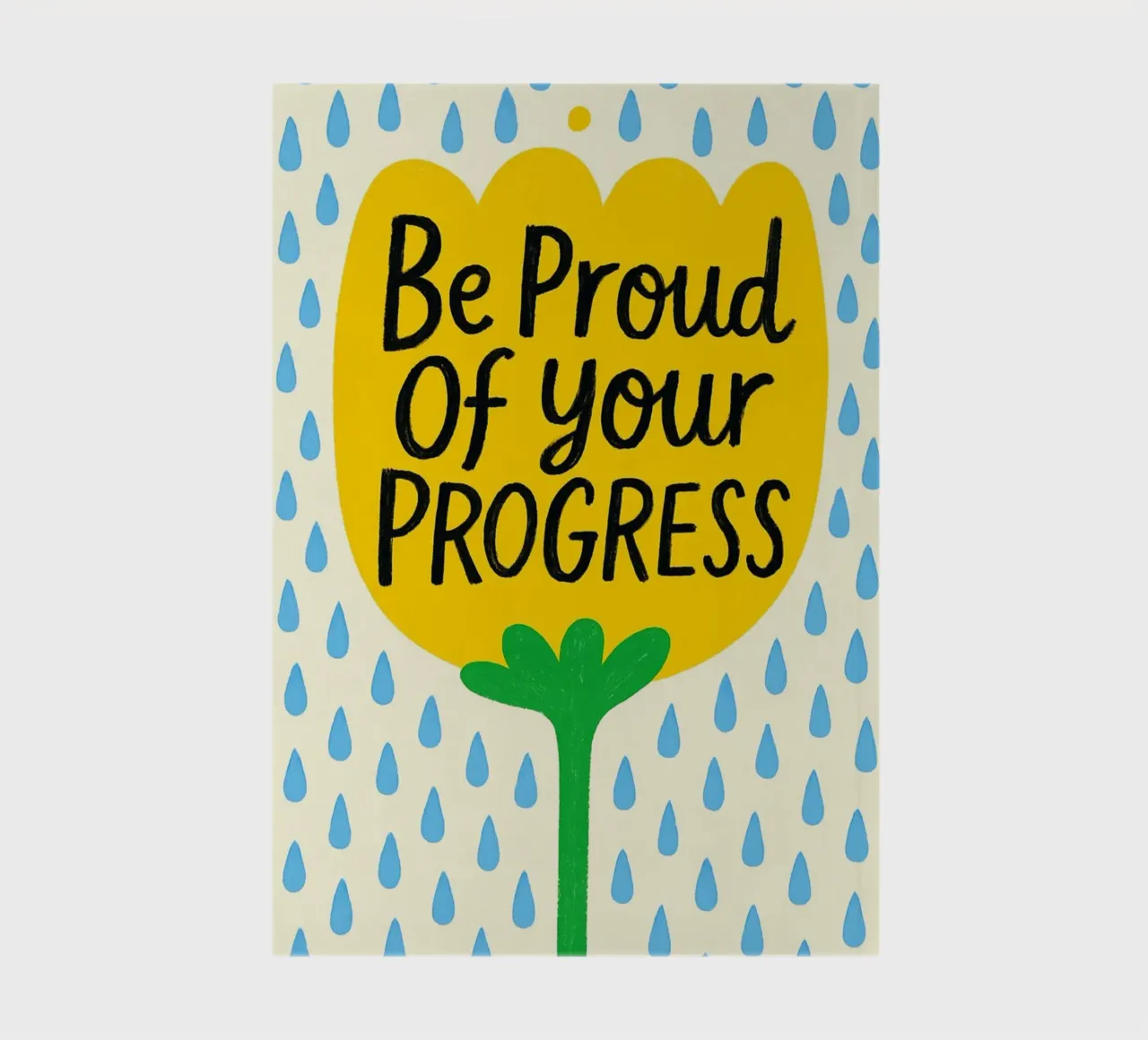 "Fleur jaune inspirante "Soyez fiers de vos progrès carnet de notes de inspirational quote