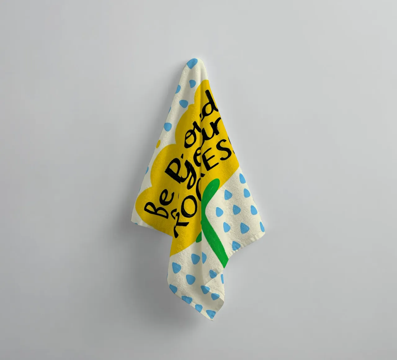 "Siate orgogliosi dei vostri progressi" Fiore giallo d'ispirazione asciugamano da bagno da inspirational quote