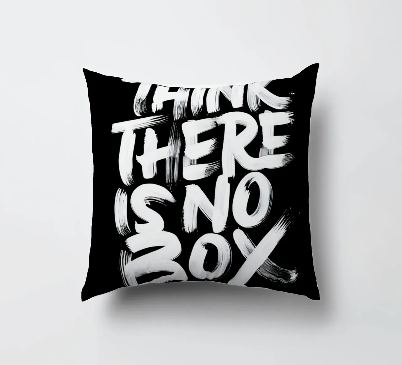 Think There Is No Box - Tipografia ispirata alle pennellate cuscino da Artistic-shop
