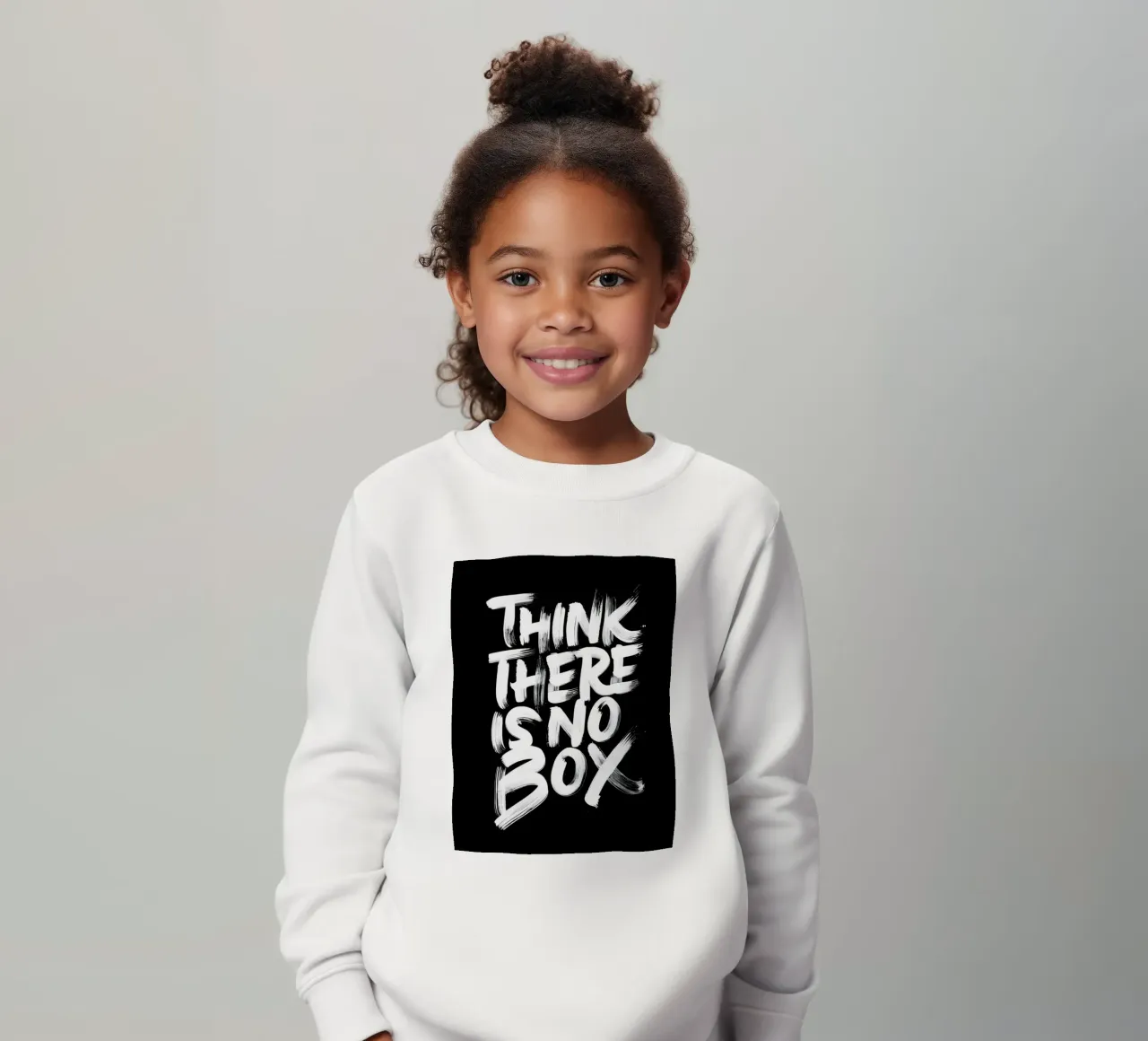 Think There Is No Box - Tipografia ispirata alle pennellate felpa bambino da Artistic-shop