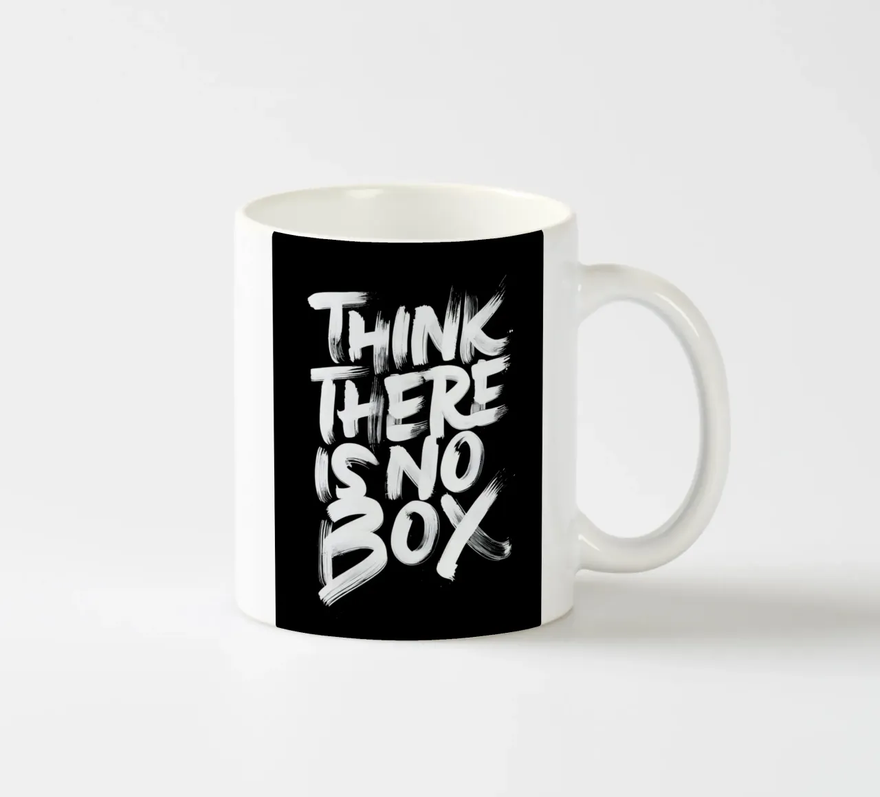 Think There Is No Box - Tipografia ispirata alle pennellate tazza in ceramica da Artistic-shop