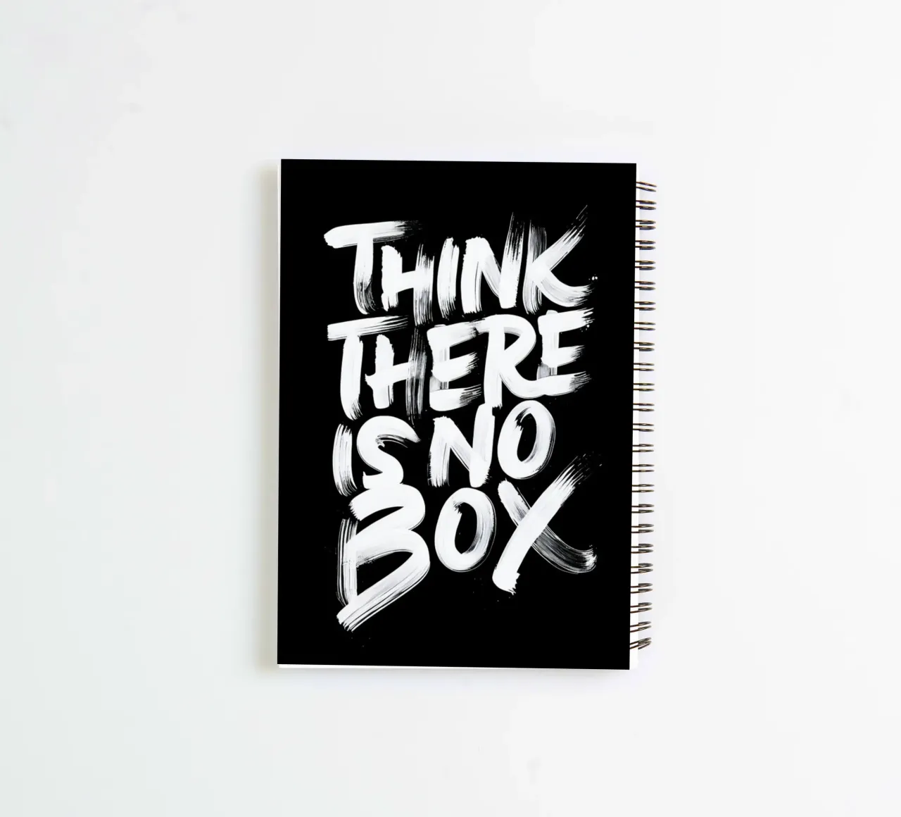 Think There Is No Box - Inspirational Brushstroke Typography spiral notebook by Artistic-shop