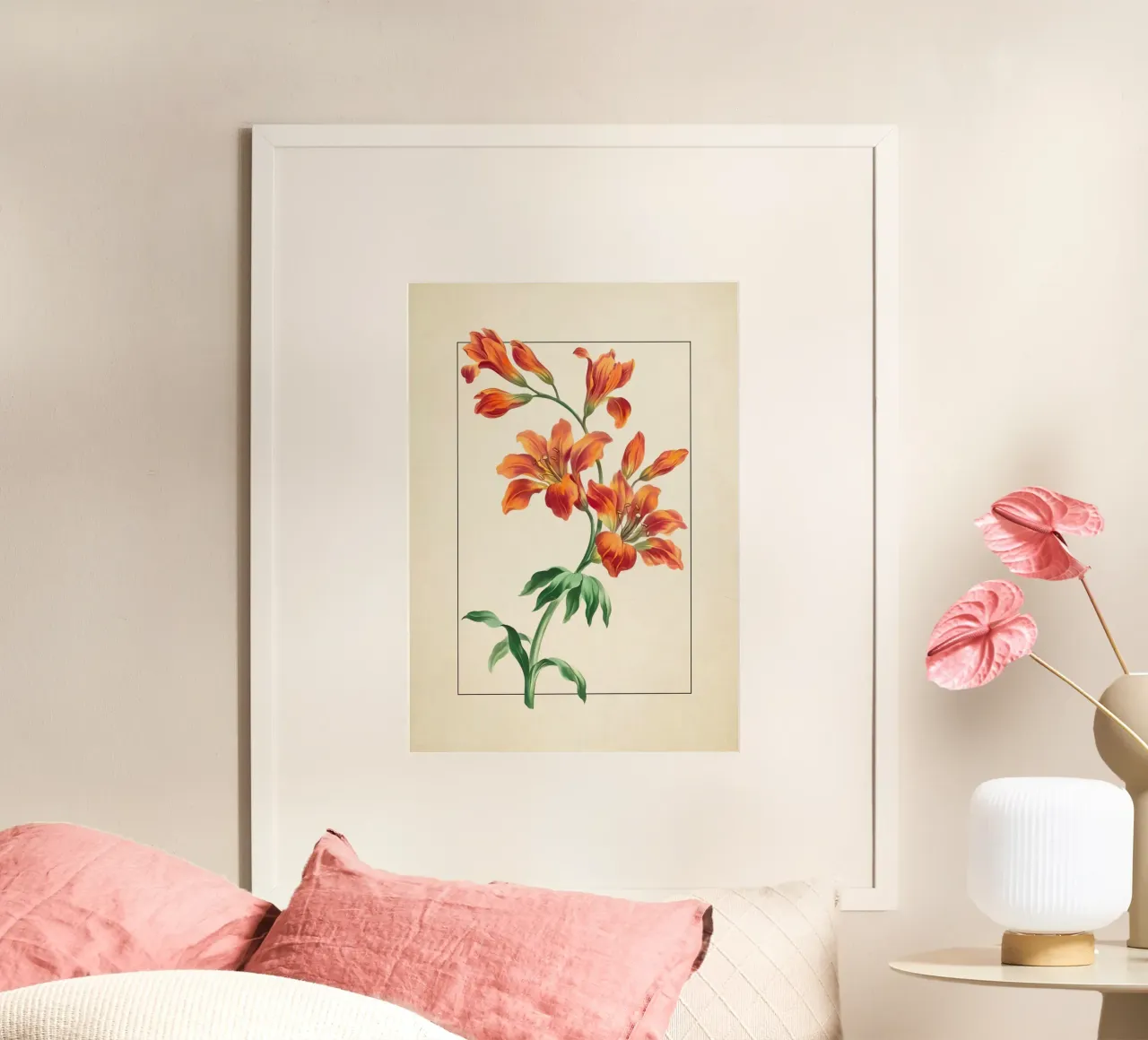 Vintage Orange Lily Botanical Print - Tiger Lilies Art poster by ClubArt