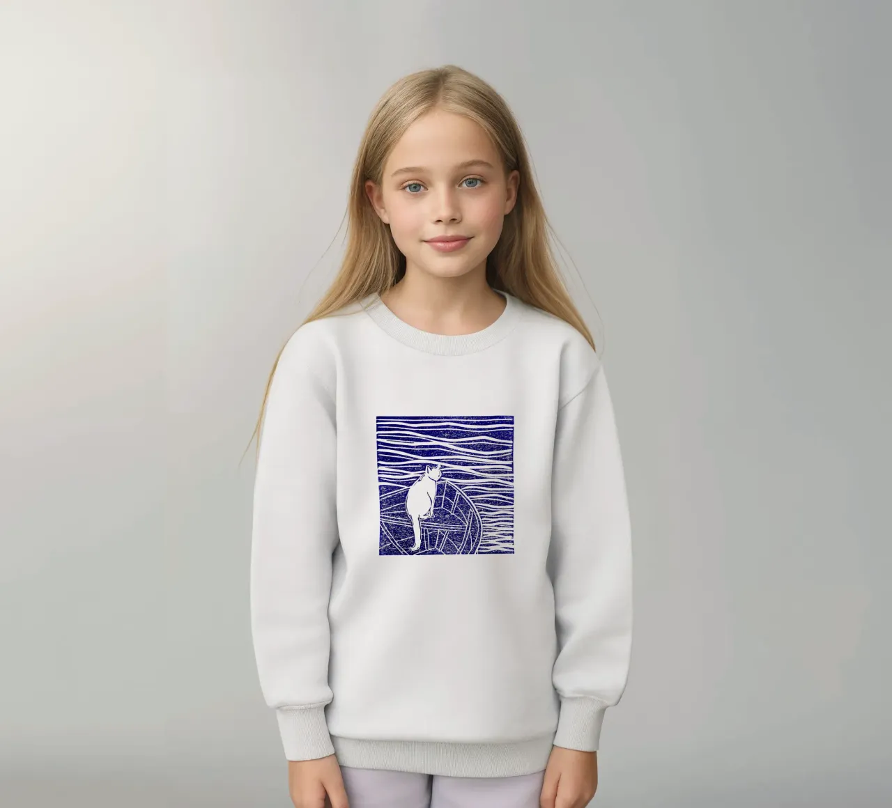Mare, per favore! Capitano Purr felpa bambino da Ivona Maris