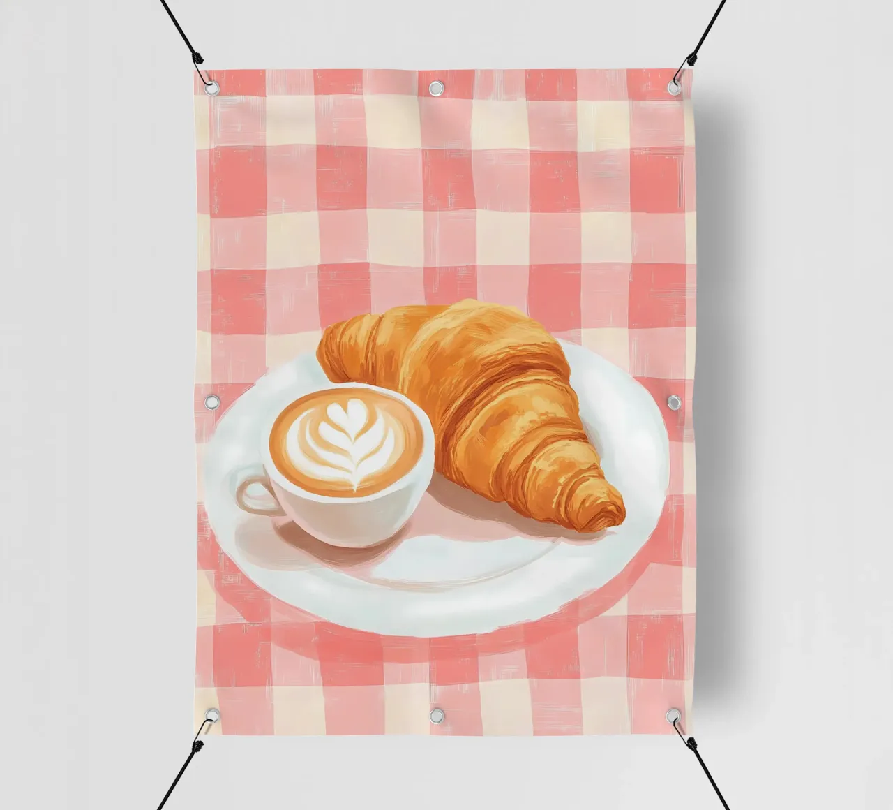 caffè e croissant telo in pvc da Olga Wildrose