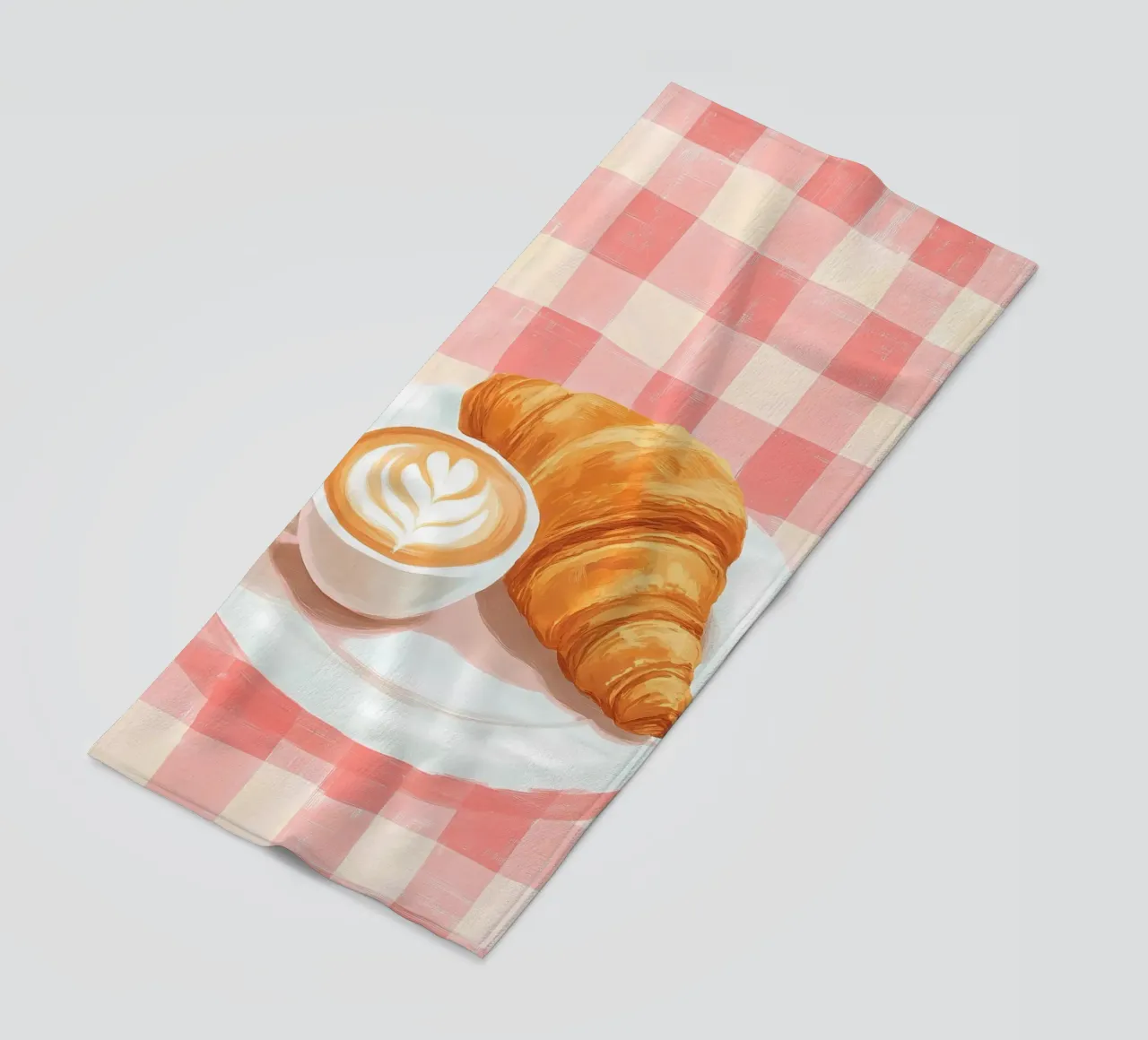 caffè e croissant telo mare da Olga Wildrose