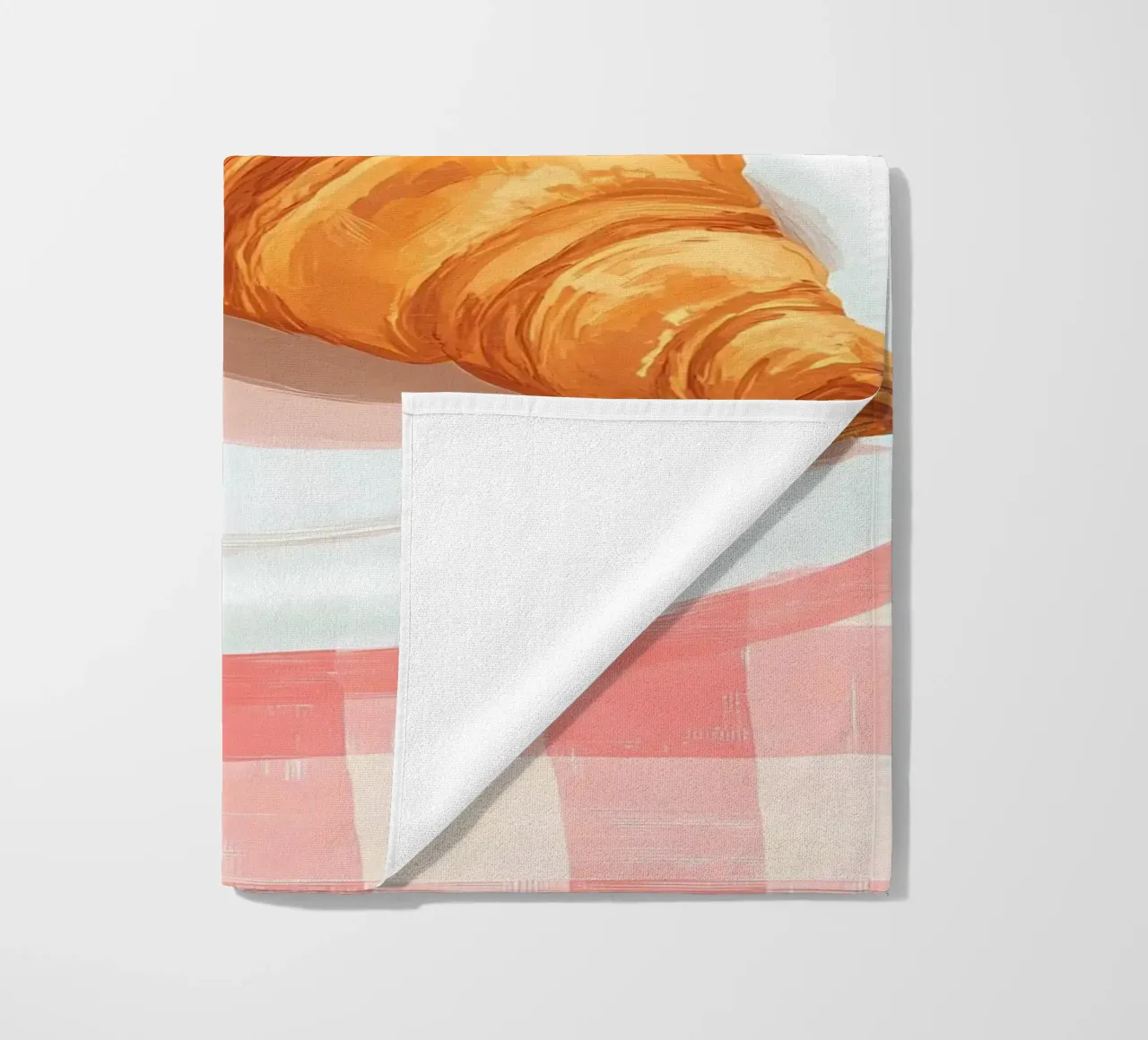 caffè e croissant telo mare da IamHomeStudio