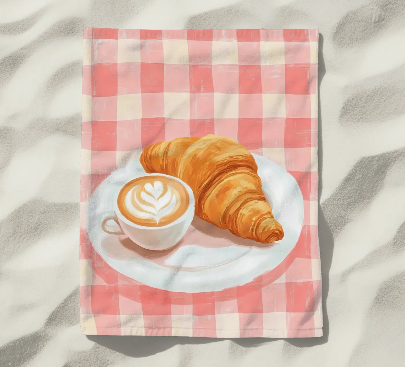 coffee and croissant serviette de plage de IamHomeStudio