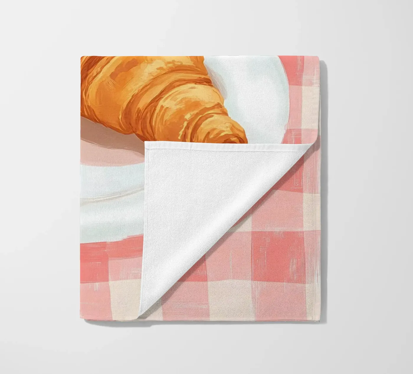 coffee and croissant telo mare da IamHomeStudio