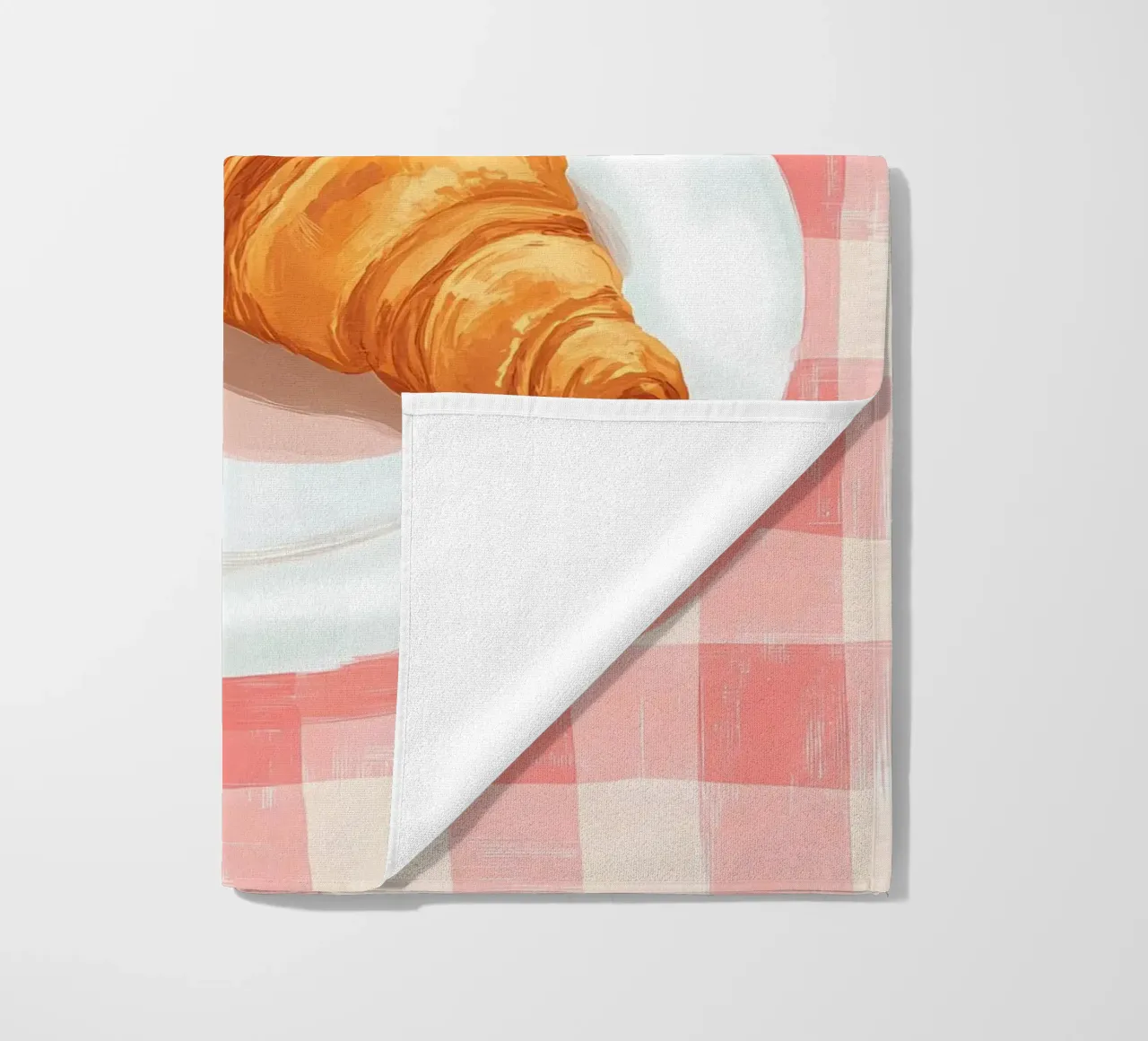 caffè e croissant telo mare da IamHomeStudio