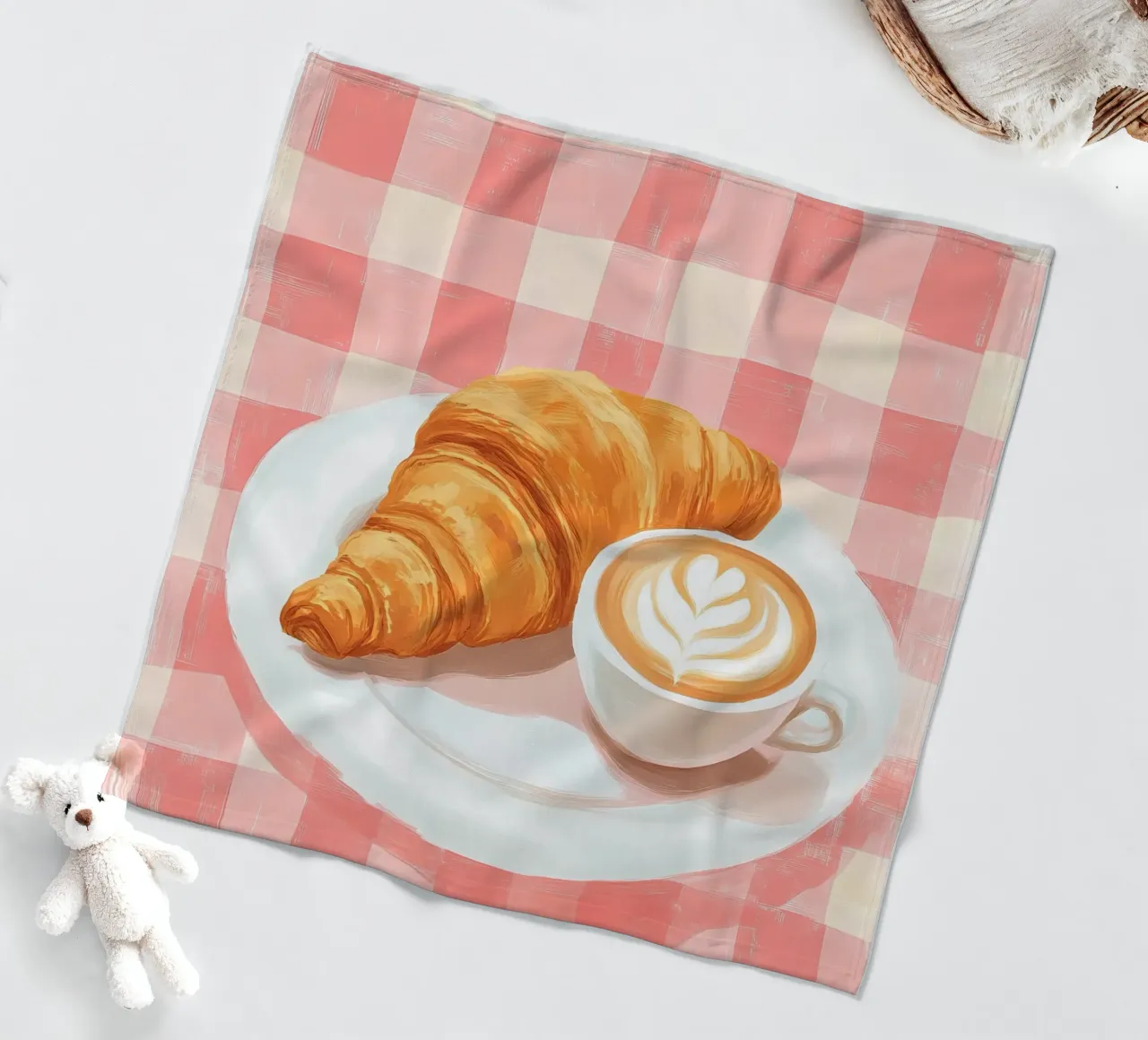 caffè e croissant coperta in pile da IamHomeStudio