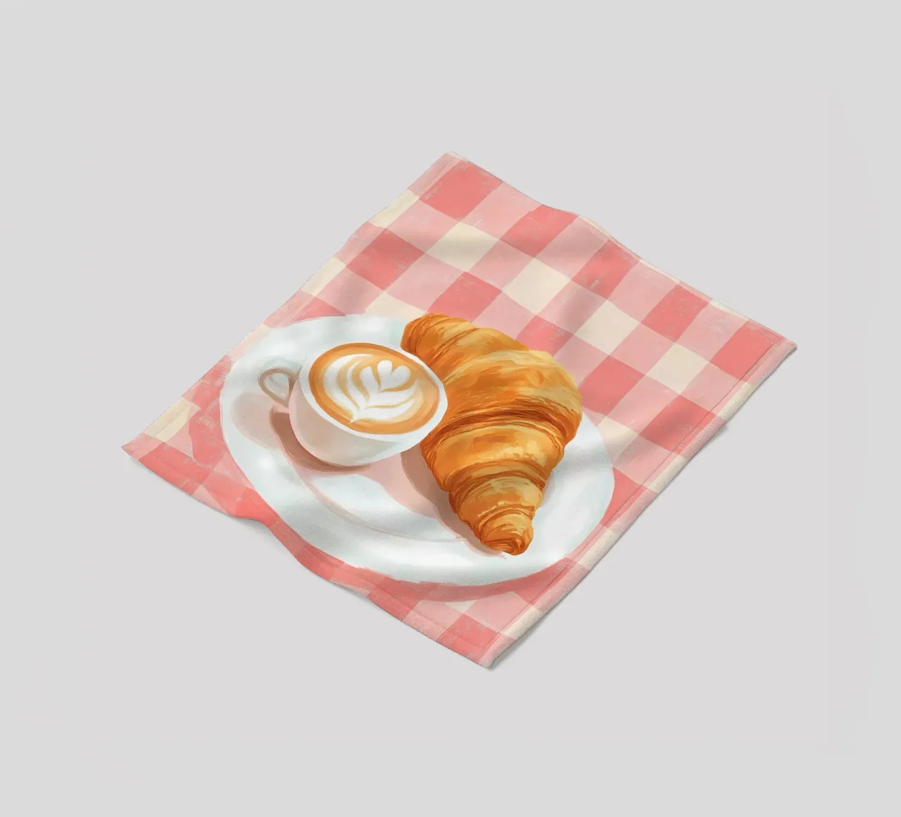 caffè e croissant coperta in pile da IamHomeStudio