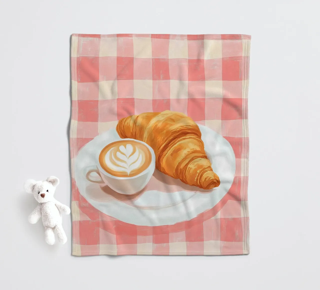 caffè e croissant coperta in pile da IamHomeStudio