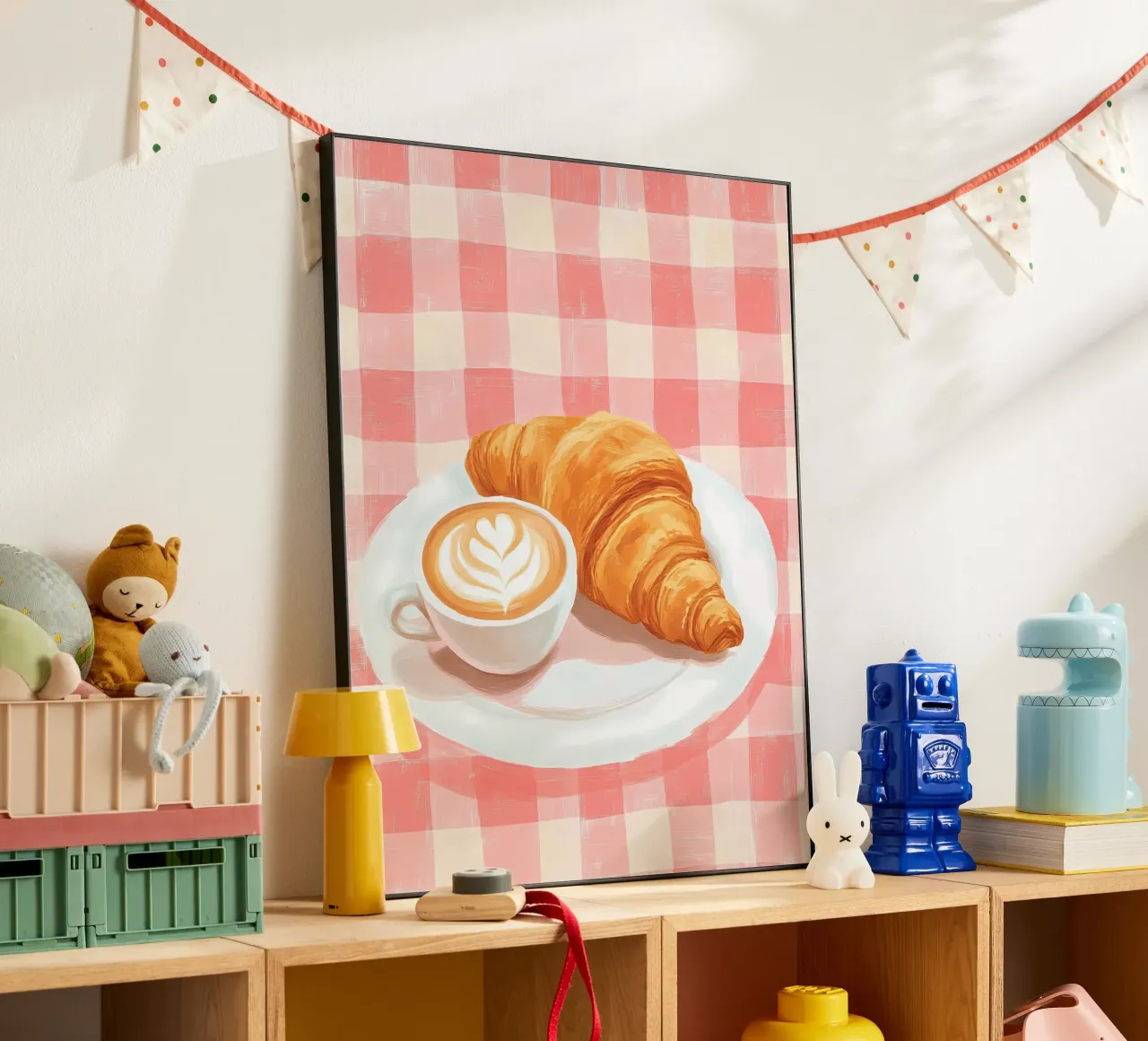 Kaffee und Croissant Alu-Dibond von IamHomeStudio