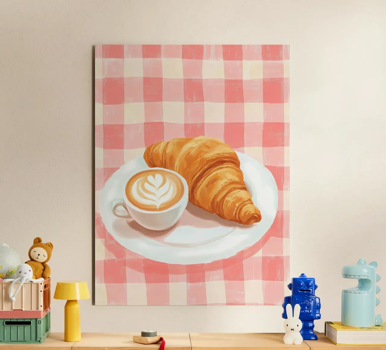 Kaffee und Croissant Alu-Dibond von IamHomeStudio