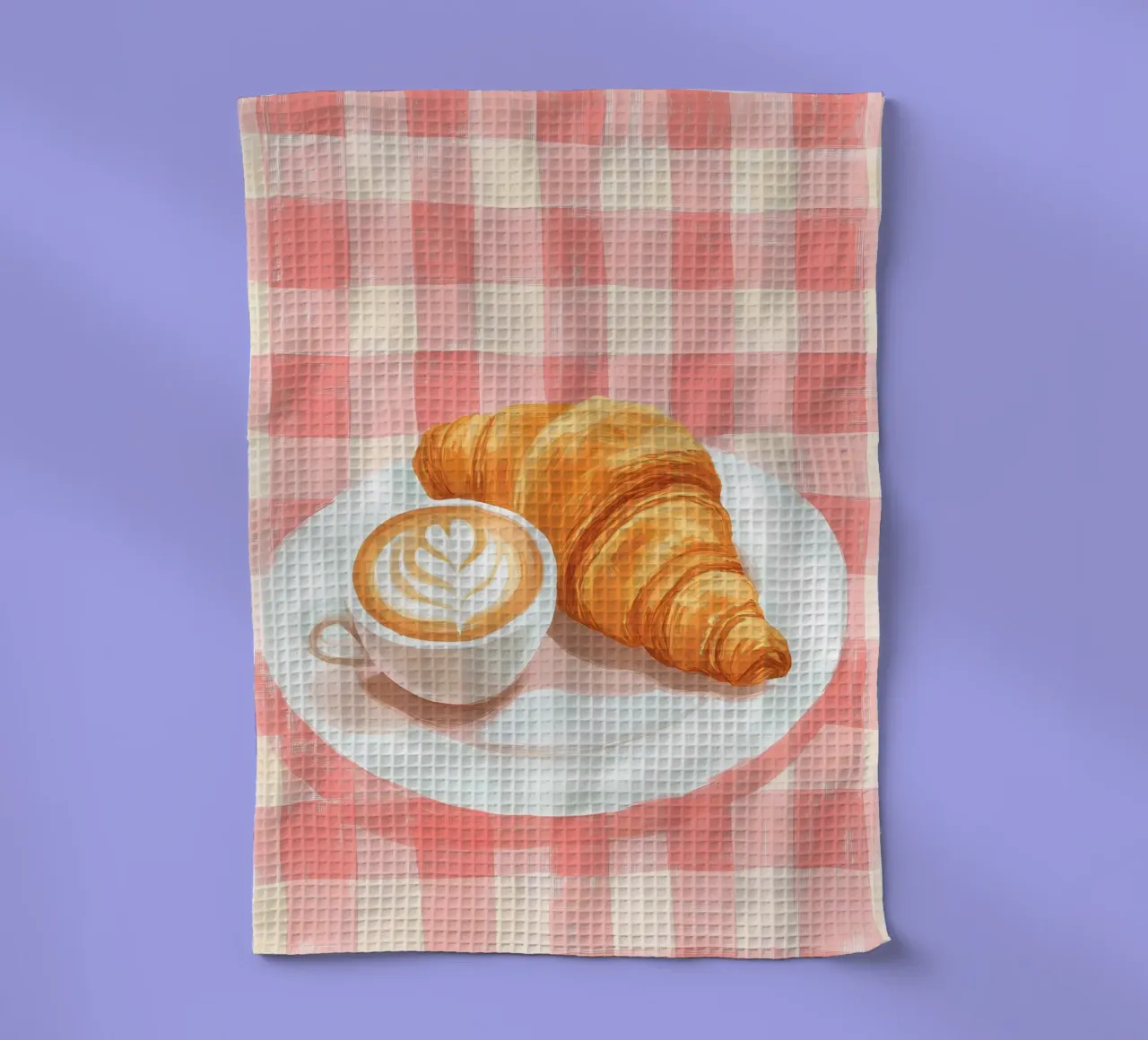 caffè e croissant canovaccio da cucina da IamHomeStudio